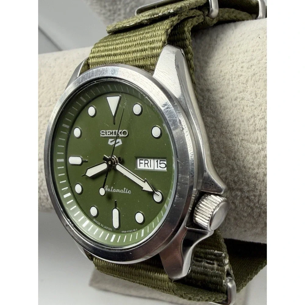 Seiko Green Dial 4R36-08L0 Automatic Mens Working Watch 40MM 9